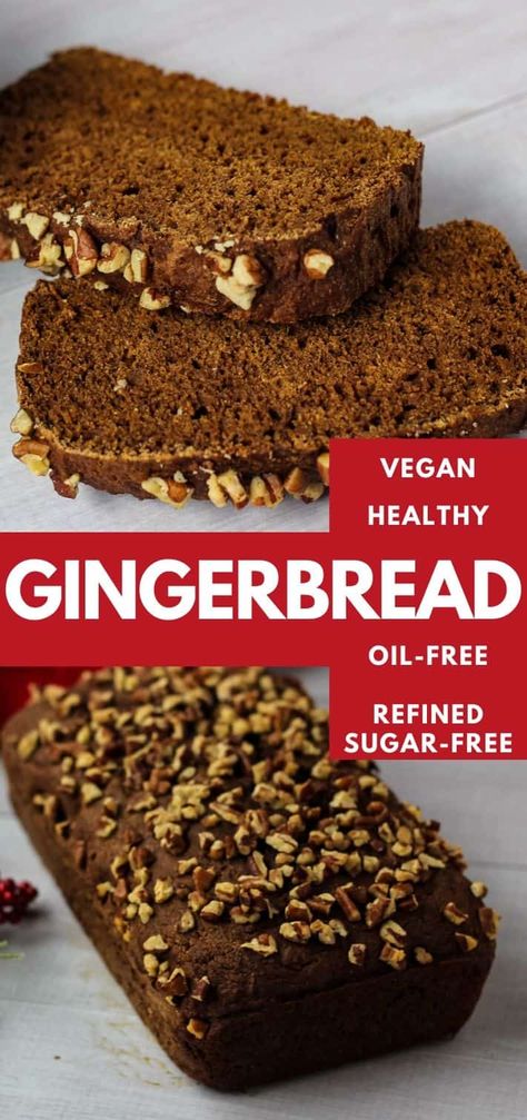 Healthy Gingerbread Loaf, Ginger Bread Loaf, Vegan Gingerbread Loaf, Vegan Loaf, Fruit Breads, Cinnamon Loaf, Chef Aj, Best Gingerbread Cookies, Gingerbread Loaf