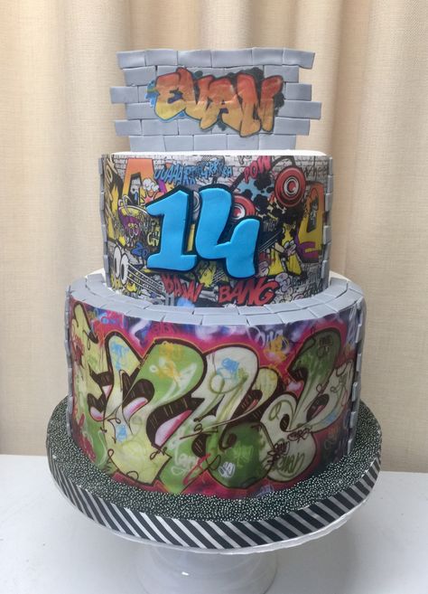 Graffiti Birthday Cake, Graffiti Birthday, Hip Hop Birthday Party, Graffiti Party, Hip Hop Birthday, Wedding Aesthetics, 21st Birthday Cake, Skate Party, 11th Birthday