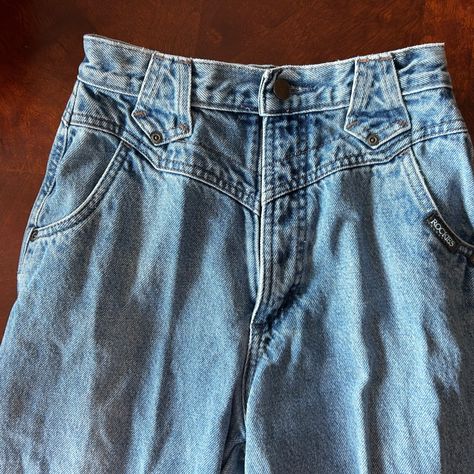 Vintage Medium Wash Denim Rockies, No Stains, No Tears, So Sad To Sell These Bc They Are Truly Perfect But I Do Not Fit Into Them Anymore Vintage Medium Wash Bottoms For Rodeo, Vintage Jeans For Rodeo With Pockets, Vintage Rockies Jeans, Faded Vintage Jean Shorts, Vintage Rocky Mountain Jeans, Rockies Jeans, Rocky Mountain Jeans, Style Profile, Western Outfits