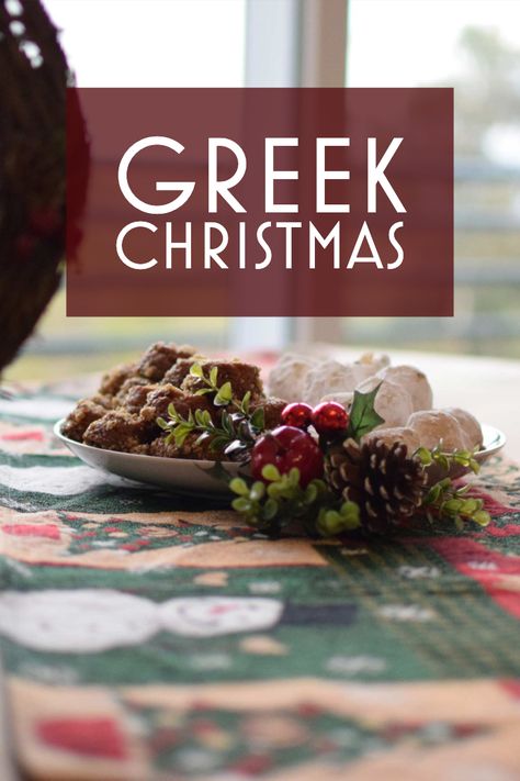 Traditional Greek Christmas Dinner, Mediterranean Christmas Food, Greek Christmas Decorations, Greek Christmas Dinner, Healthy Holiday Recipes Christmas, Christmas Dinner For One, Merry Christmas In Greek, Mediterranean Christmas, Greek Christmas Recipes