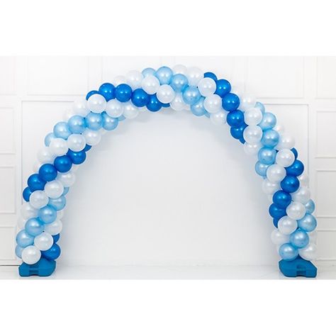 Light Blue And White Balloon Arch, Blue White Balloon Arch, Decorations With Balloons, Balloon Gate, Blue Balloon Arch, White Balloon Arch, Baloon Art, Balloon Pillars, Balloon Arch Decorations