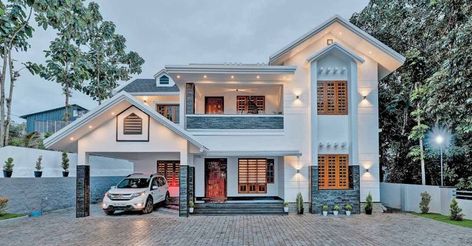 Kerala House Elevation Design, House Elevation Kerala, Kerala Style House, Kerala Duplex House Design, Simple House Exterior Design, Kerala House Plan And Elevation, Kerala House 3d Design, Flat House Design, Archways In Homes