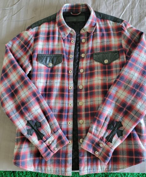 Chrome Hearts Flannel, Chrome Hearts Leather, Flannel Jacket, Men's Outerwear, Chrome Hearts, Mens Outerwear, Women's Plaid Shirt, Bat, Mens Outfits