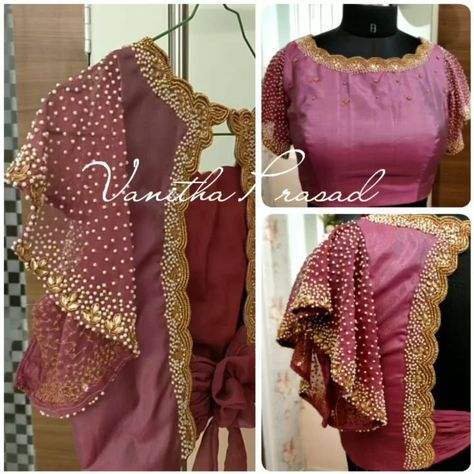 Vanitha Prasad on Instagram: “Ruffle sleeves and pearl embellishments certainly does add magic to your basics. You doubt? Try with us 😎” Pattern Blouses, Neck Patterns, Sleeves Ideas, Saree Blouses, Desi Style, Bridal Blouse, Bridal Mehndi Designs, Blouse Designs Latest, Designer Blouse