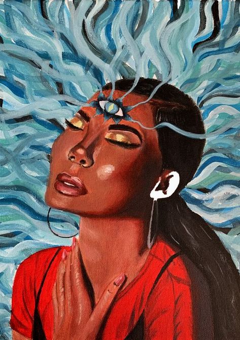 Jhene Aiko x Third Eye Chakra - LIYME STUDIOS - Paintings & Prints, Entertainment, Music, R&B - ArtPal Third Eye Chakra Wallpaper, 3rd Eye Art Spiritual, Third Eye Chakra Art, Third Eye Painting, Chakra Illustration, Third Eye Illustration, Third Eye Art, Spiritual Goals, Eye Illustration