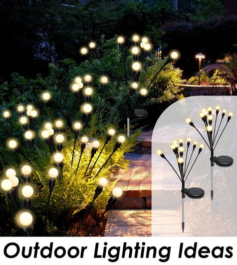 (2 Pack) 10 LED Solar Firefly Lights, Long Lighting Time Firefly Lights Solar Outdoor, Garden Lights Solar Powered Waterproof, Swaying Solar Garden Firefly Lights For Landscape Patio Yard Decor Garden Themes, Solar Garden Lamps, Solar Landscape Lighting, Solar Landscape, Firefly Lights, Ecological Footprint, Garden Lamp, Outdoor Lighting Landscape, Garden Villa