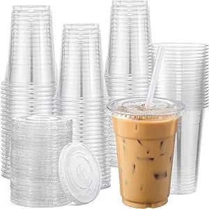 120 sets of 16 oz clear plastic cups made from thicker, durable plastic to prevent breaking or cracking
BPA-free and non-toxic, safe for serving drinks and meeting high safety standards
Each cup has a tight sealing lid with straw hole to prevent spills, leaks, and maintain drink freshness Plastic Cups Design, Plastic Cups With Lids, Milkshake Smoothie, Clear Plastic Cups, Curly Hair Accessories, Cups With Lids, Wedding Plan, Bride Jewelry, Serving Drinks