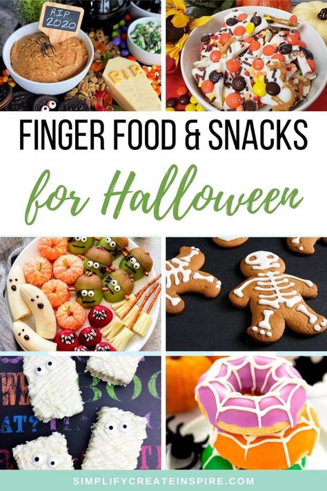 These are the best Halloween party finger foods that will make your guests scream for more! There's something in this list for everyone-even picky eaters. Plus, these recipes are so easy to prepare and you can get them ready ahead of time before your guest arrive. These Halloween party food ideas are spooky and fun, perfect for kids and adults with sweet treats, savoury Halloween appetisers and healthy ideas too. Healthy Halloween Finger Foods, Halloween Themed Food For Adults, Party Finger Foods Halloween, Halloween Picky Food, East Halloween Party Foods, Halloween Appetizers For Party Adults Healthy, Halloween Buffet Food For Kids, Halloween Apps Easy, Finger Foods For Kids Halloween Party