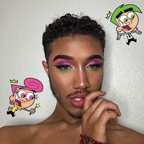 Wanda Makeup, Cosmo And Wanda, Male Makeup, Makeup Eye Looks, Baddie Makeup, Brow Makeup, Makeup Goals, Gorgeous Makeup, Glam Makeup