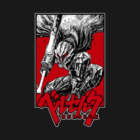 Berserk T Shirt Design, Berserk Stickers, Berserk Design, Berserk T Shirt, Viking Berserker, Anime Jacket, Tshirt Design Inspiration, Anime Tees, One Piece Comic