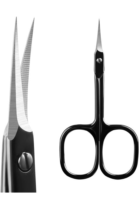 Professional Cuticle Scissors Extra Fine for Women and Men, Upgraded Curved Precise Pointed Tip Grooming Scissors for Trimming Eyebrow, Eyelash, Trim Nail and Dry Skin (Black) Cuticle Scissors, Trim Nails, How To Trim Eyebrows, Black Beauty, Nails Inspiration, Dry Skin, Eyebrows, Eyelashes, Beauty And Personal Care