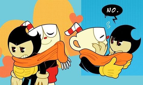 Cuphead X Bendy, Bendystraw Ship, Bendy Y Boris, Cup Head, Art Twitter, 1930s Style, Oswald The Lucky Rabbit, Graffiti Doodles, Deal With The Devil