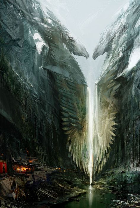 Concept Art Landscape, Golden Valley, Guild Wars 2, Wing Design, Guild Wars, Landscape Concept, 다크 판타지, Fantasy City, Fantasy Places