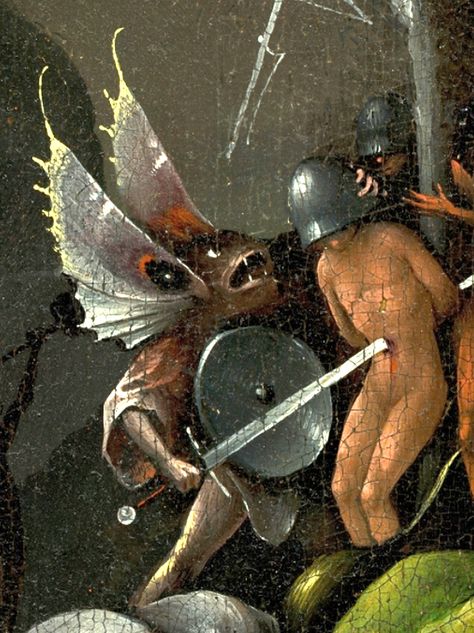 Hieronymus Bosch, The Garden of Earthly Delights Right Panel, Detail Butterfly Monster; http://pacojariego.me/2012/09/23/resistance-to-monsters-is-clearly-futile/ Jeronimus Bosch, Robert Campin, Hieronymous Bosch, Temptation Of St Anthony, The Garden Of Earthly Delights, Earthly Delights, Jan Van Eyck, Garden Of Earthly Delights, Hieronymus Bosch