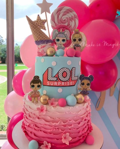 Diy Lol Birthday Cake, Lol Cakes Birthday, Girl Birthday Party Crafts, Lol Birthday Cake, Surprise Birthday Party Decorations, Surprise Party Themes, Lol Birthday, Avon Fragrance, 3rd Birthday Cakes