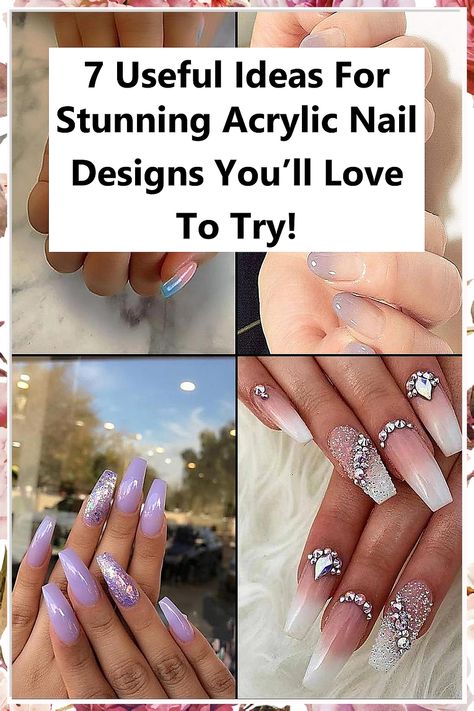 Discover 7 useful ideas for stunning acrylic nail designs you'll love to try! Whether you're a beginner or a seasoned nail art enthusiast, these creative acrylic nail inspirations will elevate your manicure game. From bold colors to intricate patterns, find the perfect design that reflects your style. Dive into the world of acrylic nails and unleash your creativity with these fabulous ideas that are sure to impress! Useful Ideas, Diy Acrylic Nails, Art Enthusiast, Acrylic Nail Kit, Long Acrylic, Spring Nail, Nail Designs Spring, Nail Games, Long Acrylic Nails