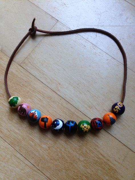 Annabeth's Camp-Half Blood Necklace Camp Halfblood Necklace, Camp Half Blood Necklace Beads, Pjo Necklaces, Camp Half Blood Outfits, Camp Half Blood Necklace, Percy Jackson Necklace, Percy Jackson Crafts, Camp Half Blood Shirt, Percy Jackson Party