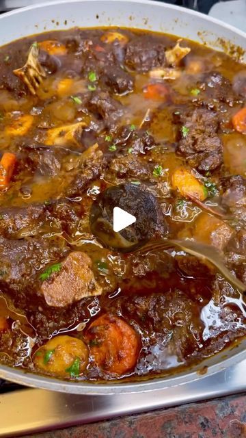 FoodstagramAfrica on Instagram: "JAMAICAN INSPIRED STEW MUTTON (SAME RECIPE FOR #OXTAIL), RICE AND PEAS, FRIED PLANTAIN AND CORN 

: 
:
🎥: @ksnice_n_spice

#saveforlater, follow 👉🏾@foodstagramafrica for more delicious recipes 🤤😋" Mutton Stew Recipes, Jamaican Oxtail Recipes, Oxtail Recipes Jamaican, Jamaican Oxtail Stew, Oxtail Stew Recipe, Jamaican Oxtail, Jamaican Rice, Fried Plantain, Oxtail Stew