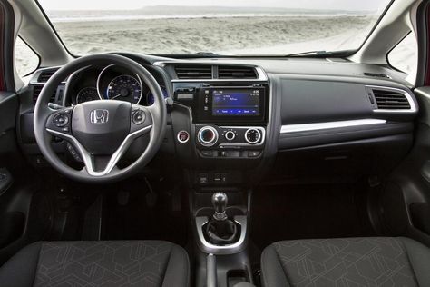 Honda Fit EX-L Honda Fit Interior, 2016 Honda Fit, 2015 Honda Fit, Fuel Efficient Cars, Budget Interior Design, Go Car, Honda Jazz, Honda Cars, Car Images