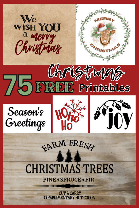 Check out these Christmas free printables that can be used for decor, crafts, diy projects and more. Over 75 free printables for Christmas. Home decor, diys and craft projects. Christmas Sayings Printables Free, Free Christmas Clip Art Printables, Autumn Printables Free, Free Printable Christmas Decorations, Merry Christmas Sign Printable, Christmas Prints Free, Free Printable Christmas Signs, Free Printables Christmas, Christmas Printables Free