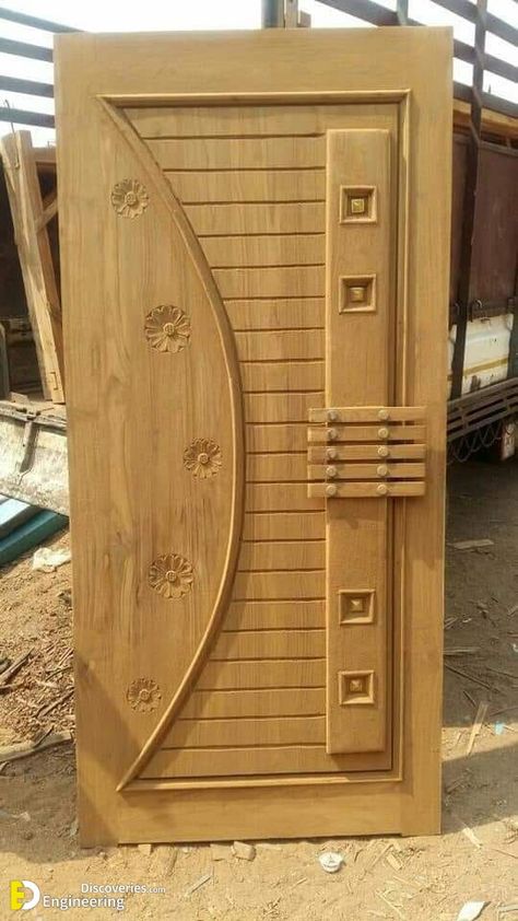 Wooden Main Door Design Ideas - Engineering Discoveries Main Door Design Ideas, Indian Main Door Designs, Single Main Door Designs, Wooden Gate Designs, Wooden Window Design, Latest Door Designs, Flush Door Design, Door Design Ideas, House Front Door Design