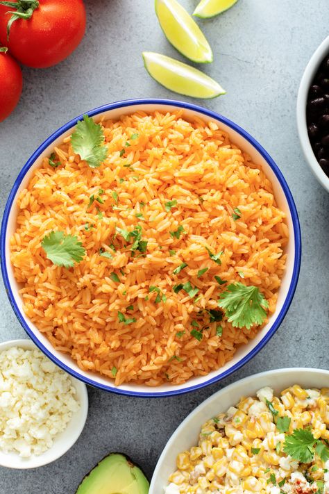 Easy Mexican Rice - Happily Unprocessed Mexican Rice No Tomato Sauce, Simple Mexican Rice, Mexican Rice Side Dish, Mexican Rice Bowl, Mexican Rice Easy, Spanish Rice Recipe, Mexican Side Dishes, Rice Side, Emergency Food Supply