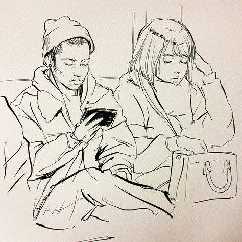 Today's Tokyo subway iPad sketches!Guy on the left asked me to draw him Subway Drawing, Ipad Sketches, Kuvshinov Ilya, Ilya Kuvshinov, Tokyo Subway, Life Sketch, Art Terms, 판타지 아트, Drawing People