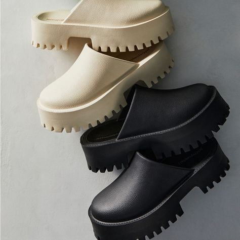 One Beige Pair Of Clogs Ordered From Free People. Worn Once One Black Pair Never Worn Rubber Clogs, Platform Mules, Jeffrey Campbell Shoes, Jeffrey Campbell, Mule Clogs, Mules Shoes, Black Cream, Clogs, Free People