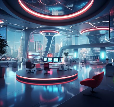 Futuristic Reception, Office Futuristic, Metaverse Avatar, Sci Fi Office, Coffee Gadgets, Futuristic Office, Future Cities, Dnd Stories, Future Office