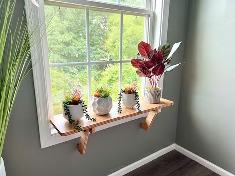 Shelves of Various Sizes_oak Window Shelf_sturdy-safe Support Legs_installed-removed 1 Minute_no Tools Nails_plant Shelf_flower Herb Shelf - Etsy Shelf Under Window, Herb Shelf, Long Wood Box, Window Sill Shelf, Window Herb Garden, Window Plant Shelf, Shelf Flower, Oak Windows, Window Shelf