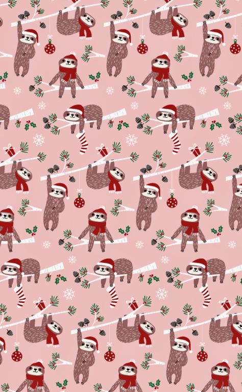 Christmas Sloth Wallpaper, Sloth Wallpaper Iphone, Sloth Wallpaper, Boca Recipe, Season Aesthetic, Christmas Sloth, Food Drawings, Christmas Wallpaper Backgrounds, Wallpapers Phone