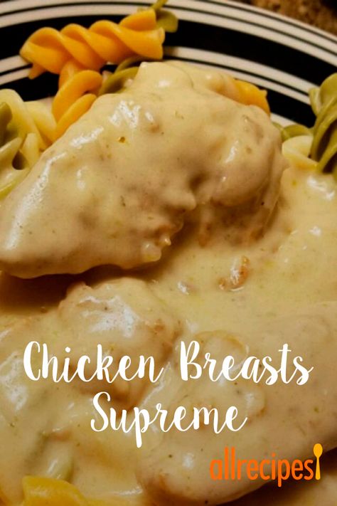 Supreme Chicken, Supreme Sauce, Supreme Sauce Recipe, Oven Cooked Chicken Breast, Chicken Supreme Recipe, Comfort Food Recipes Casseroles, Chicken Supreme, Chicken Thights Recipes, Chicken Dishes Easy