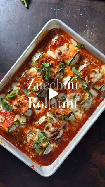 Rocco Gizzo | 🍝 Italian Cuisine on Instagram: "🥒 Zucchini Rollatini 🥒 Cheese, saucy, and delicious! 

Rollatini 
-Fresh zucchini 
-Fresh Mozzarella, torn or grated 
-Grated Pecorino Romano
-Your favorite pomodoro 
-Basil 
-EVOO

Ricotta Filling 
-1lb ricotta 
-1/3 cup Pecorino Romano 
-1/3 cup fresh mozzarella
-1/4 cup parsley 
-black pepper
-1 egg

Full recipe will be on my site this weekend! 

#italianfood #italiancooking #italianrecipe #easyitalianrecipes #zucchinirecipes #zucchinirollatini #rollatini #vegetarian #vegetarianrecipes" Rollatini Zucchini, Zucchini Rollatini, Ricotta Filling, Fresh Zucchini, Pecorino Romano, Your Favorite, Fresh Mozzarella, 1 Egg, Black Pepper