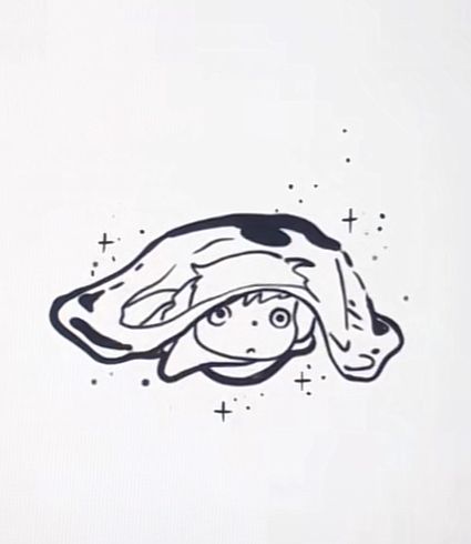 Studio Ghibli Simple Tattoo, Ponyo Tattoo Black And White, Simple Studio Ghibli Tattoo, Studio Ghibli Line Art, Studio Ghibli Sketch, Studio Ghibli Flash Tattoo, Ghibli Tattoo Ideas, Studio Ghibli Tattoo Ideas, Ponyo Tattoo