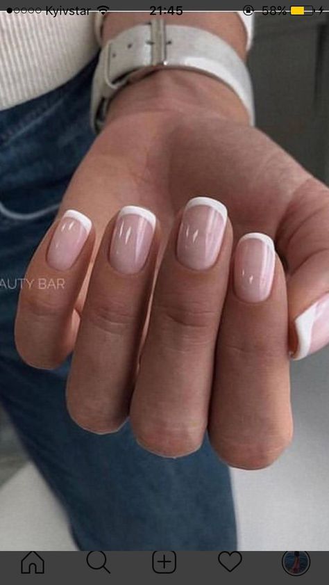 Trendy Short Nails, Short Gel Nails, French Manicure Nails, Manicure Gel, Nagel Tips, Casual Nails, French Acrylic Nails, Bride Nails, Neutral Nails