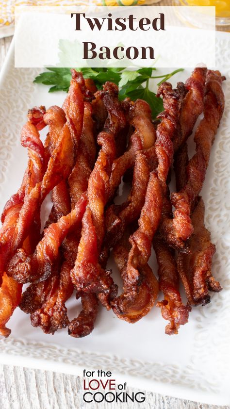 This dangerously addictive twisted bacon is the perfect combination of crispy crunchy edges and soft bacon goodness. #recipe #bacon #TwistedBacon #foodielife #yum #ilovebacon #baconbaconbacon #tiktokrecipe Twisted Bacon, Bacon Twists, Sweet Chili Sauce Recipe, Nelson Family, Bacon Roll, Make Bacon, Food Truck Menu, Bacon Appetizers, Twisted Recipes