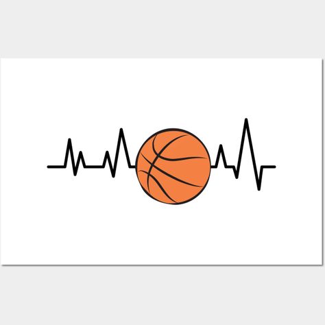 Heartbeat Pulse - Basketball -- Choose from our vast selection of art prints and posters to match with your desired size to make the perfect print or poster. Pick your favorite: Movies, TV Shows, Art, and so much more! Available in mini, small, medium, large, and extra-large depending on the design. For men, women, and children. Perfect for decoration. Ku Basketball, Basketball Heart, Basketball Wall, Scan And Cut, Brother Scan And Cut, In A Heartbeat, Extra Large, Favorite Movies, Bullet Journal