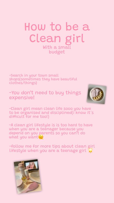 You want to be a clean girl as a teenage girl? Here i wille give you tips to have a healthy lifestyle as a teenager🌟 #healthy #clean #girl #cleangirl #lifestyle #life #style #ysroutfits #outfits Clean Girl Lifestyle, Clean Life, Girl Lifestyle, Do What You Want, Girl Tips, Small Budget, Lifestyle Tips, A Healthy Lifestyle, Clean Girl