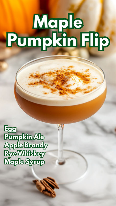 Maple Pumpkin Flip Apple Brandy Cocktail, Fall Whiskey Cocktails, Pumpkin Cocktails, Flip Cocktail, Rye Whiskey Cocktail, Maple Cocktail, Cocktail Cards, Brandy Cocktails, Pumpkin Ale