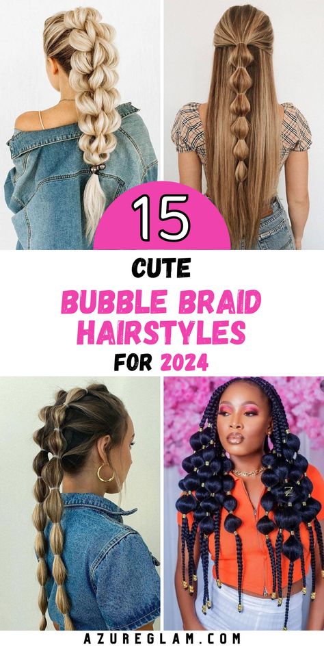 2024 Bubble Braid Hairstyles: Creative Ideas for Black Women, Short Hair, and More Bubble Ponytail Half Up Half Down, How To Do Bubble Braids With Extensions, Adult Bubble Braids, Bubble Braid Long Hair, Bubble Braid Mohawk, How To Do Bubble Braids Step By Step, Bubble French Braids, Single Bubble Braid, Bubble Braid Half Up Half Down