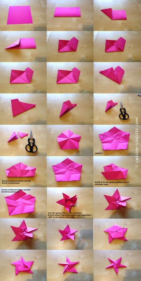 Tutorial Origami, Instruções Origami, Origami Butterfly, Christmas Origami, Origami Design, Origami Stars, Diy Origami, Origami Flowers, Paper Crafts Origami