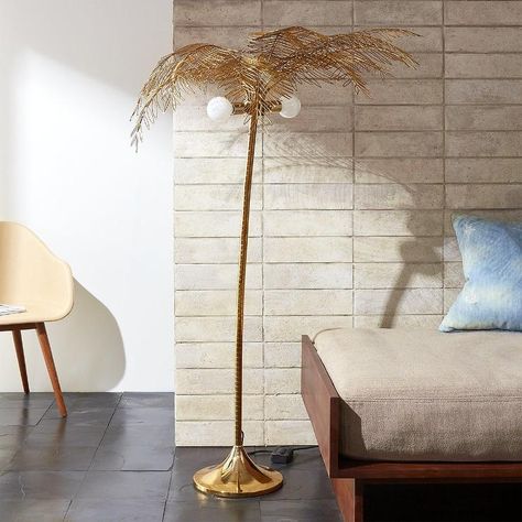 Ocean Palm Gold Metal Floor Lamp Indoor Floor Lamps, Best Desk Lamp, Gold Floor, Tree Floor Lamp, Unique Floor Lamps, Fred Segal, Marble Lamp, Gold Floor Lamp, Contemporary Lamps