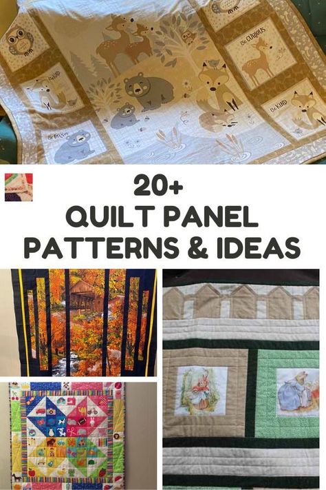 Quilt Panel Wall Hanging Ideas, Ideas For Fabric Panels, Panel Quilting Ideas, Quilt Patterns With A Panel, Quilting With Panels Layout, How To Sew A Panel Quilt, Mini Panel Quilt, How To Use A Panel In A Quilt, Making A Quilt From A Panel Ideas