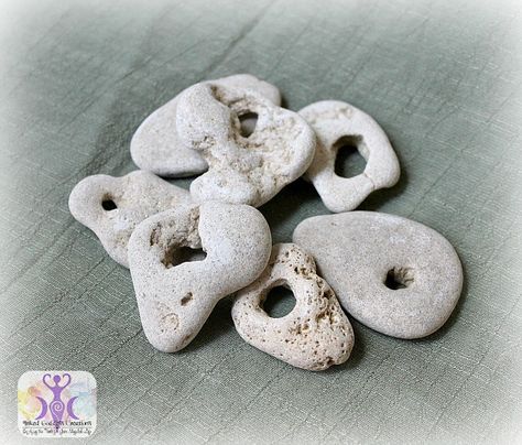 Holey Stone ~ Hag Stone, Odin Stone Holey Stone, Hag Stones, Eclectic Witch, Magic Stones, Spiritual Path, Rocks And Gems, Amulets, Land Art, Gems And Minerals