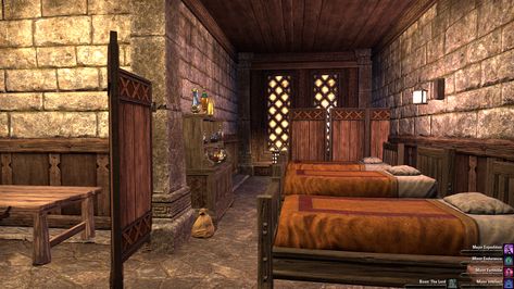 Medieval Hospital Concept Art, Fantasy Hospital, Eso Houses, Medieval Hospital, Dnd Scenery, Fantasy House Interior, Fantasy Hotel, Dirty Room, Medieval Drawings