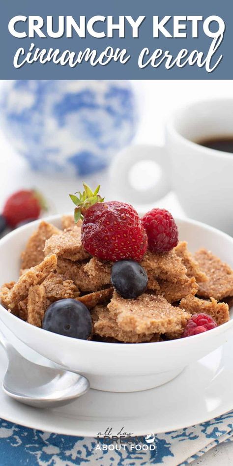 Making your own Keto Cereal is almost as easy as pouring it from a box. It takes only 5 ingredients and 35 minutes of your time. Now that’s healthy convenience food! Now that's healthy convenience food. Paleo Cereal Recipe, Cereal Bites, Paleo Cereal, Cereal Grain, Primal Breakfast, Paleo Breakfasts, Cinnamon Cereal, Keto Cereal, Gluten Free Cereal