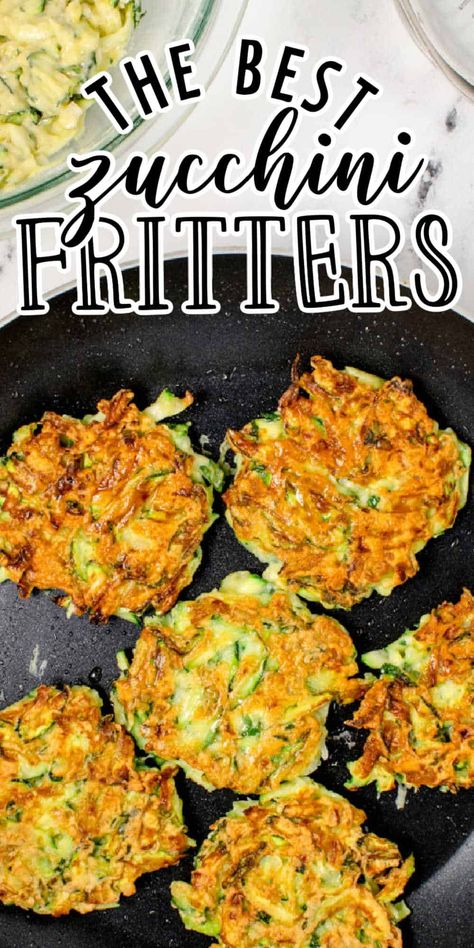 Zucchini fritters are an easy to make, veggie filled side dish that is perfect for dinner. These easy zucchini fritters are the perfect way to sneak in veggies. Zucchini Patties Recipes, Easy Zucchini Fritters, Sneak In Veggies, Baked Zucchini Fritters, Zucchini Patties, Zucchini Fritters Recipe, Zucchini Side Dishes, Easy Zucchini Recipes, Summer Zucchini