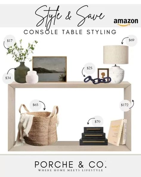 Console Table Decor Ideas from Amazon. Discover how to transform your foyer with our top console table styling tips. From front entry table decor to small entryway table arrangements, find the perfect look for your home. Head to our LTK to shop console table decor and entryway table decor ideas. #affiliate Front Entry Table Decor, Small Console Table Decor, Small Console Table Entryway, Hallway Console Table Decor, Foyer Entryway Decor Ideas, Front Entry Table, Console Table Decor Ideas, Entrance Table Decor, Decor Mood Board