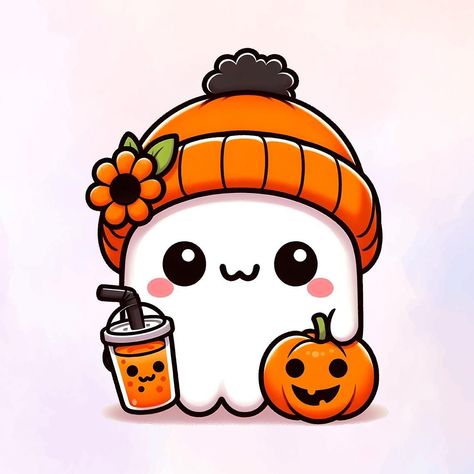 Kawaii Png, Drink Png, Kawaii Ghost, Ghost Cute, Ghost Drawing, Ghost Ghost, Image Halloween, Halloween Wallpaper Cute, Cute Ghosts