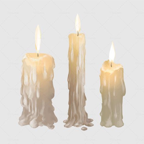 Melting Candle Drawing, Candle Sketch, Candle Illustration, Realistic Candles, Candle Drawing, Candle Images, Old Candles, Face Art Makeup, Dripping Candles